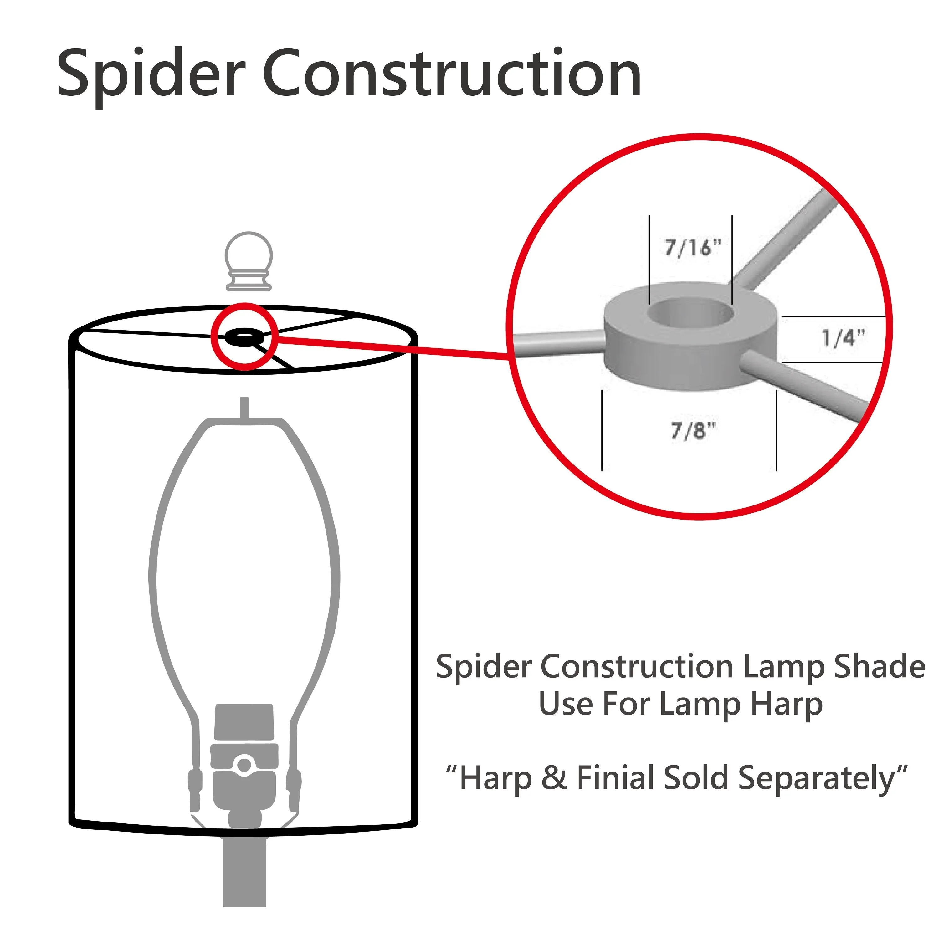 # 31274 Transitional Drum (Cylinder) Shaped Spider Construction Lamp Shade in Light Grey, 8" wide (8" x 8" x 11")