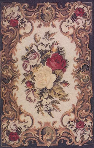 19Th Century English Gross Point Rug 4.5X7