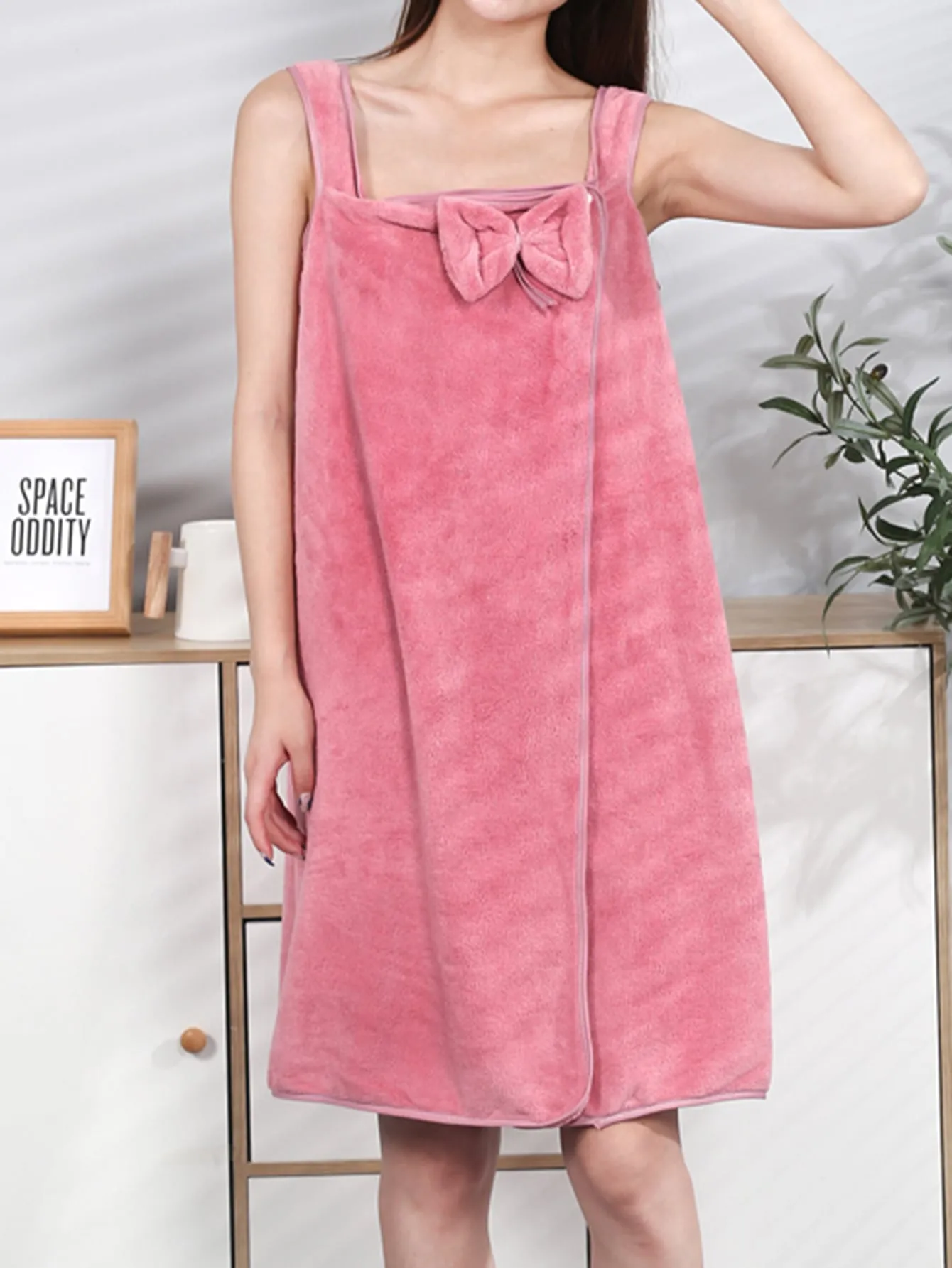 1pc Bow Detail Wearable Bath Towel