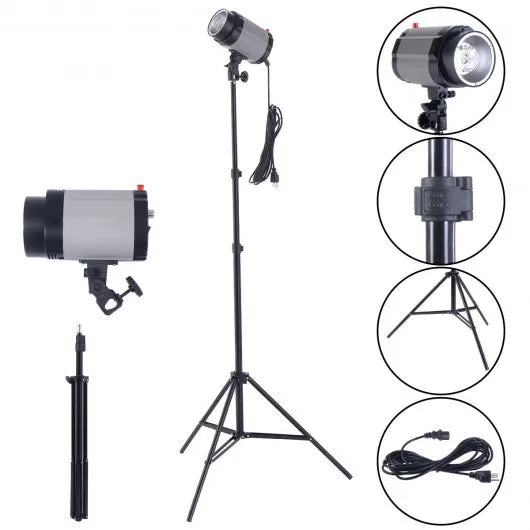 2 x 160W Flash Lamp Holder Set with Light Stand