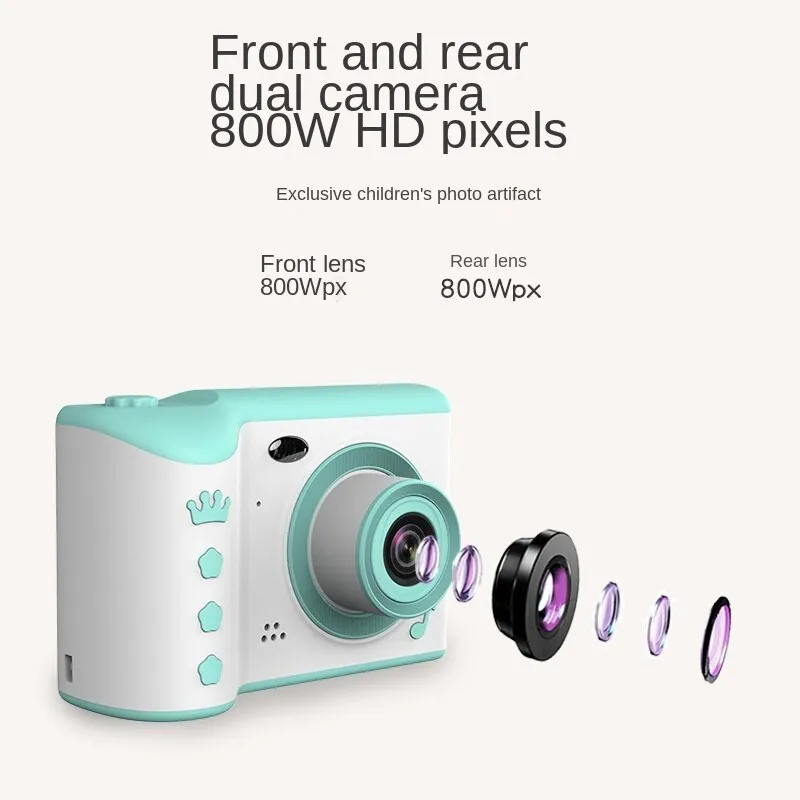 2.8-Inch Touch Screen 800W Pixel Children's Camera Can Take Photos and Videos