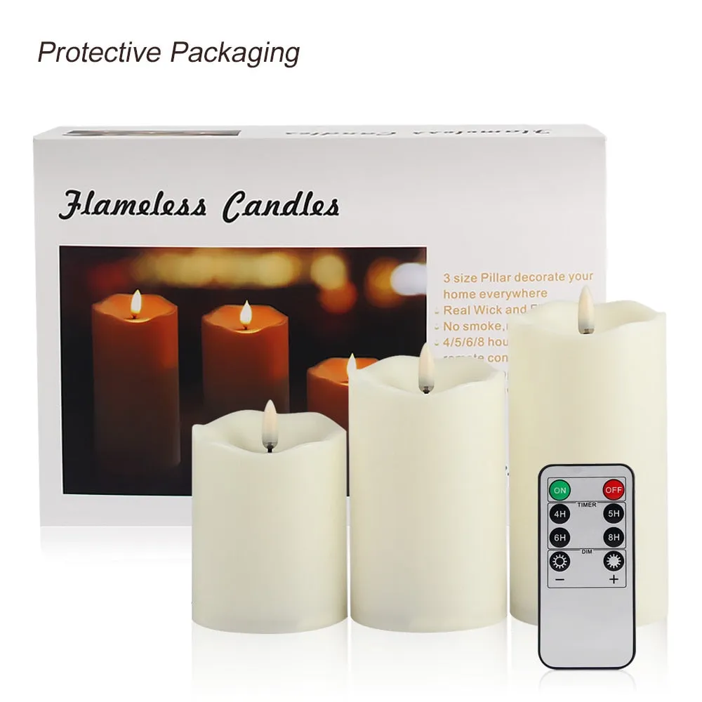 3Pcs Remote Control LED Flameless Candle