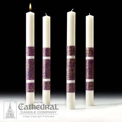 3" X 24" Artisan Wax Advent Candle Set (4 Purple)