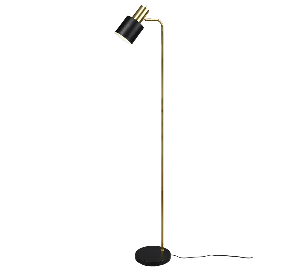 Adam Task/Reading Floor Lamp- Grey/Black & Gold