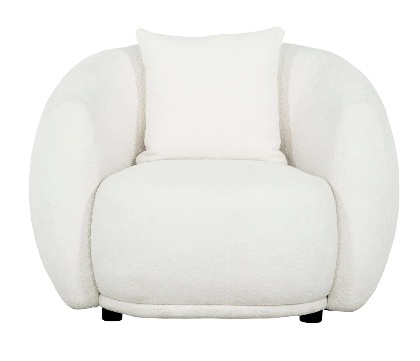 Alba Curve Chair - Ivory Boucle Fabric