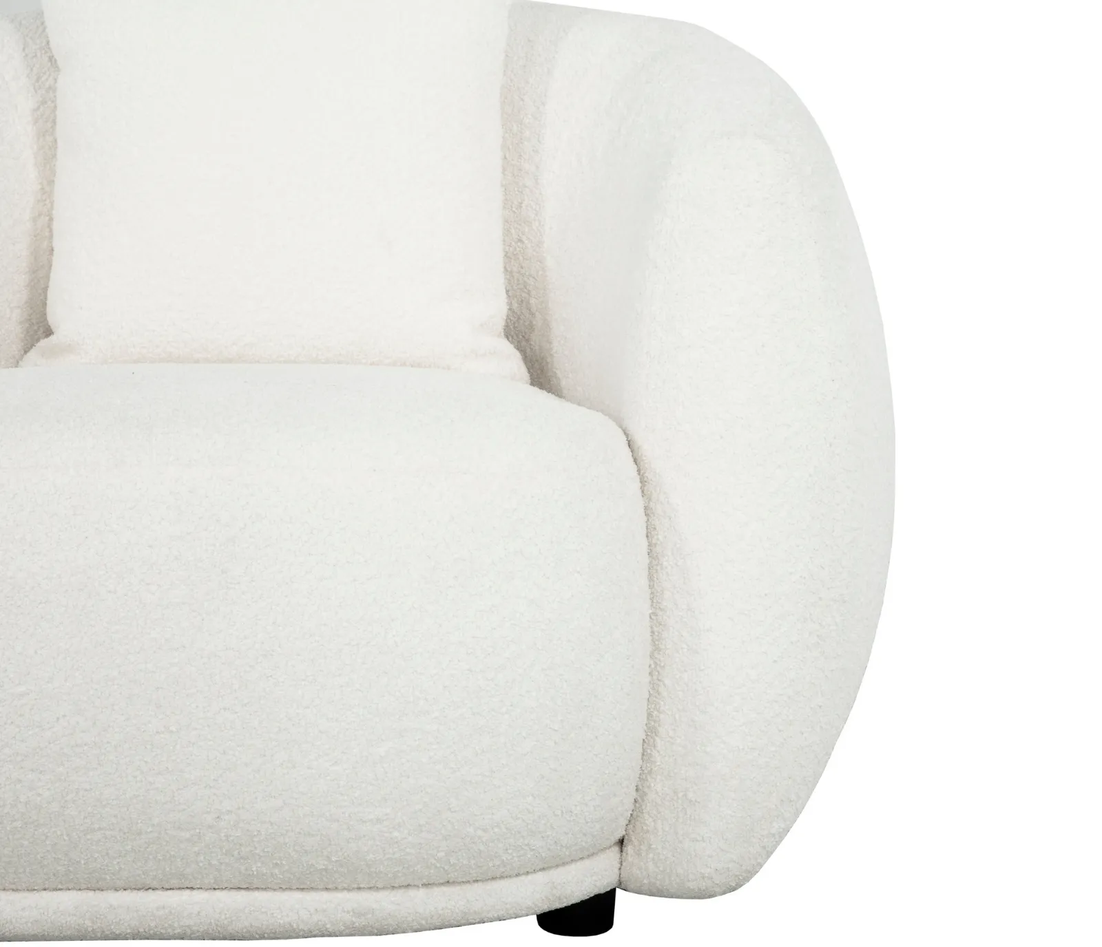 Alba Curve Chair - Ivory Boucle Fabric