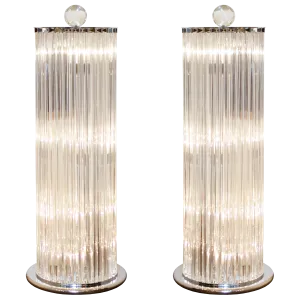 Amazing Pair of Murano Glass Floor Lamps