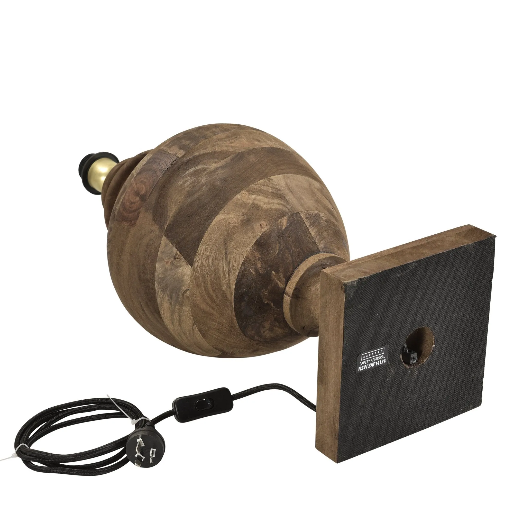 Amphora Medium - Dark Natural - Turned Wood Urn Table Lamp