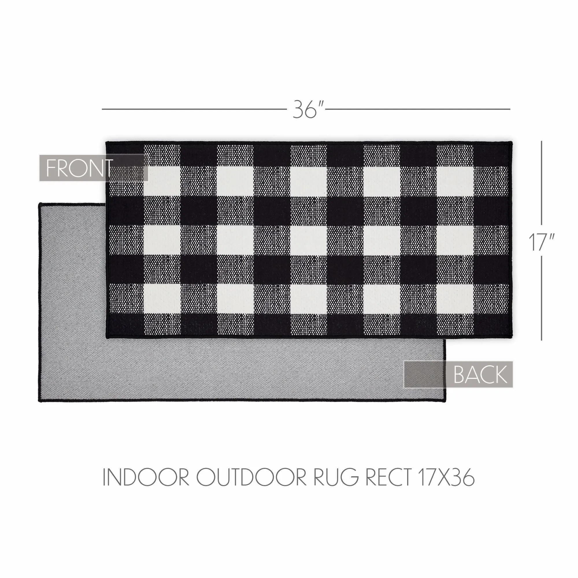 Annie Buffalo Check Black Polyester Rug Rect 17x36