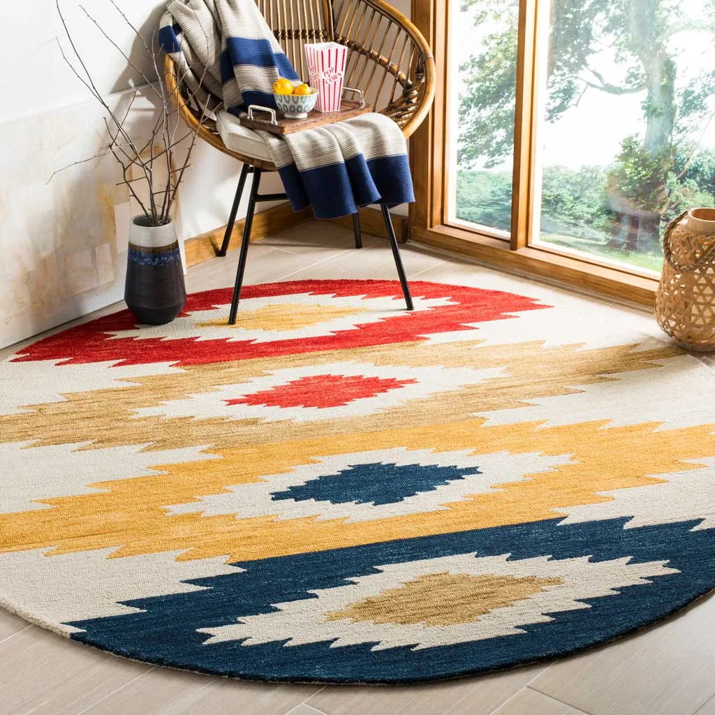 Aspen Ivory/Multi Round Rug