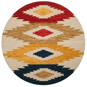 Aspen Ivory/Multi Round Rug