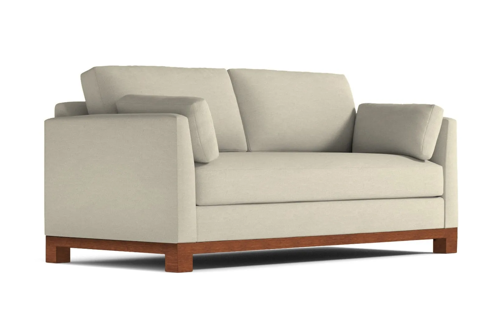 Avalon Queen Size Sleeper Sofa Bed :: Leg Finish: Pecan / Sleeper Option: Memory Foam Mattress