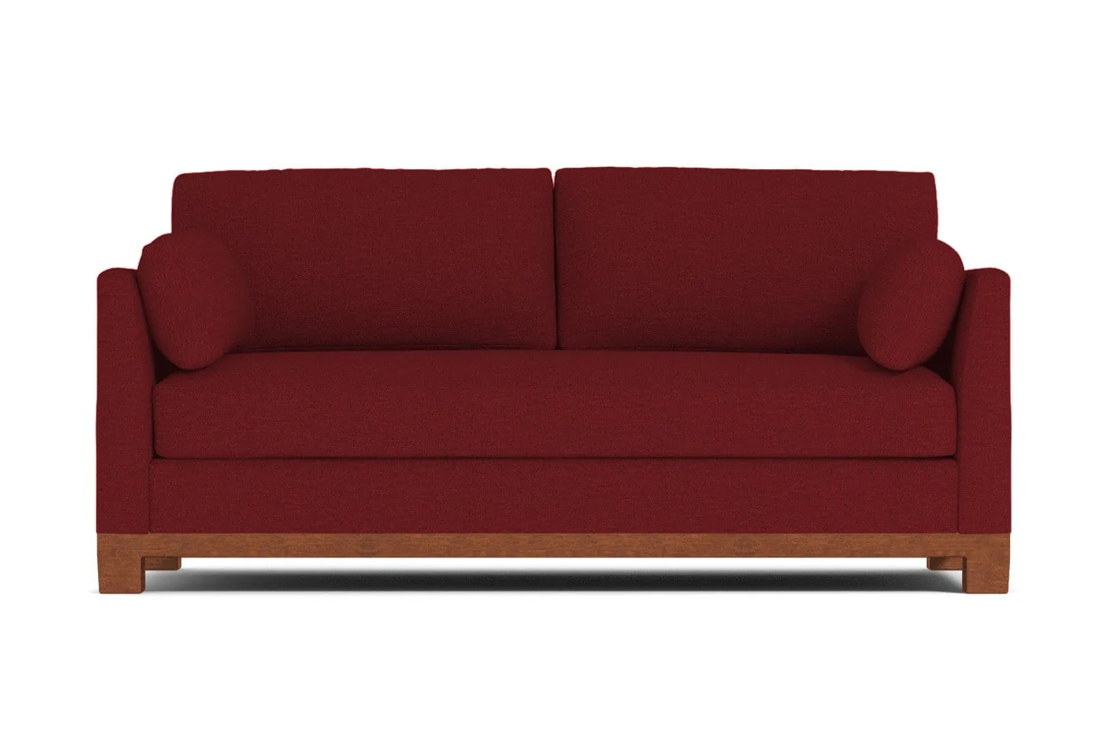 Avalon Queen Size Sleeper Sofa Bed :: Leg Finish: Pecan / Sleeper Option: Memory Foam Mattress