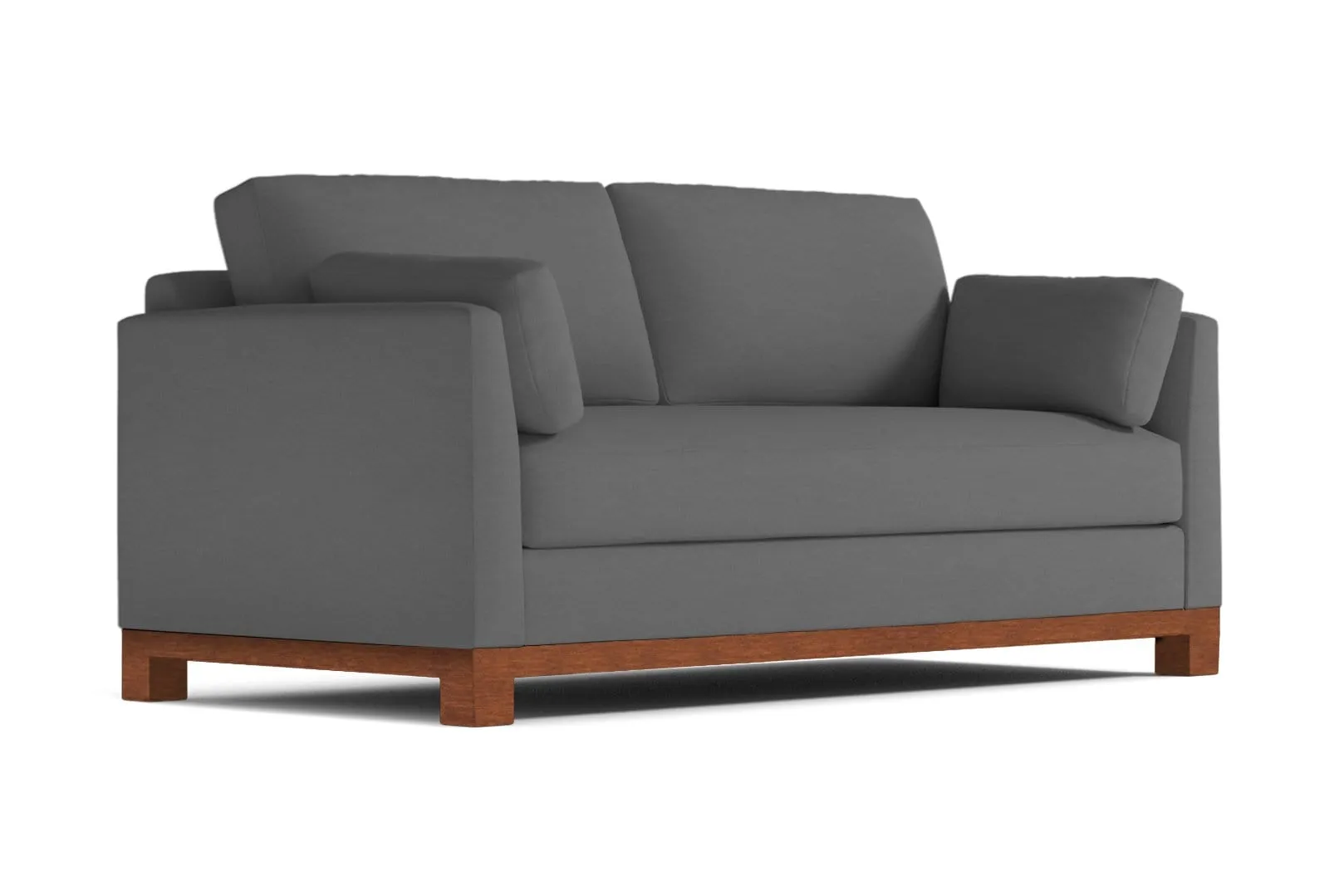 Avalon Queen Size Sleeper Sofa Bed :: Leg Finish: Pecan / Sleeper Option: Memory Foam Mattress