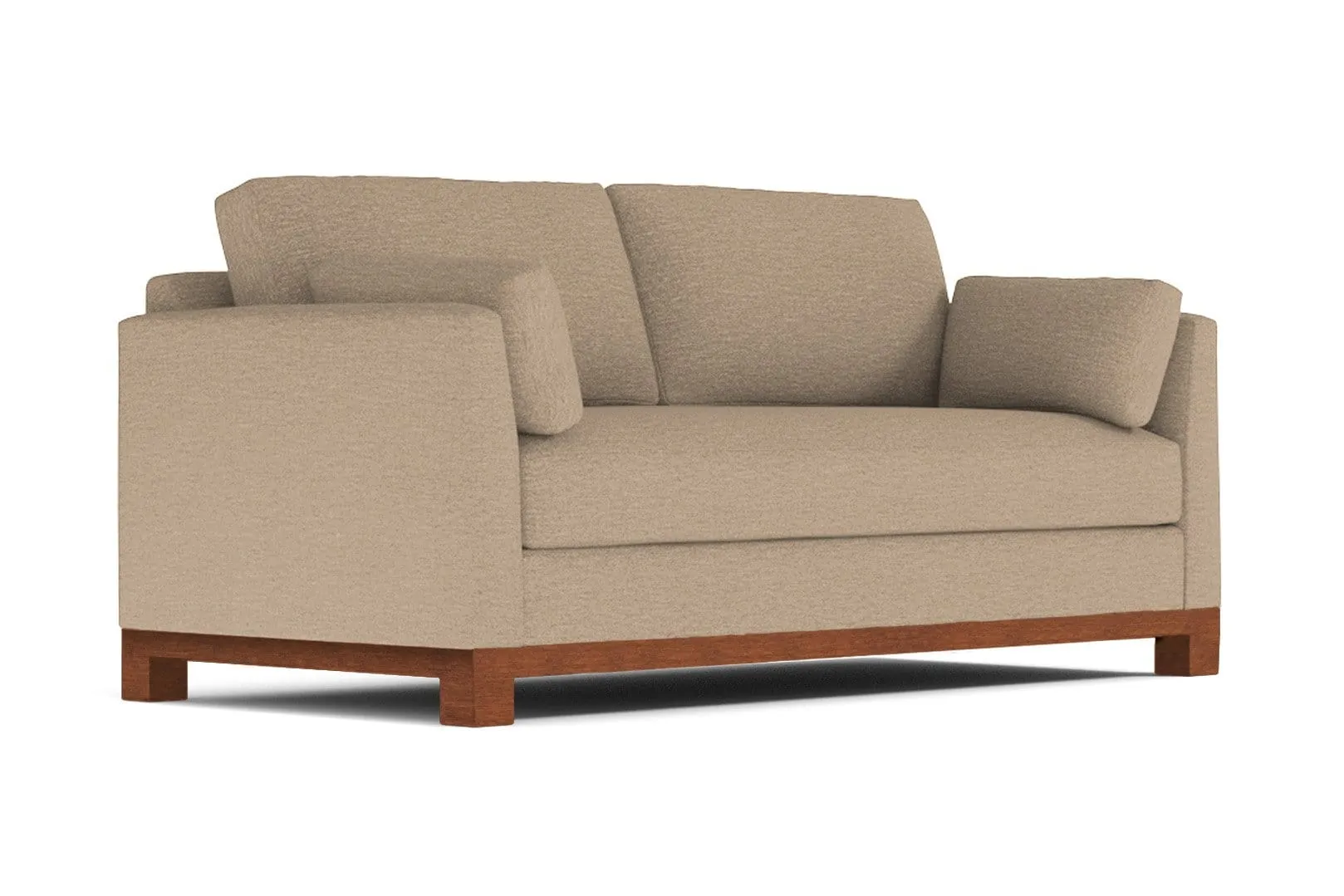 Avalon Queen Size Sleeper Sofa Bed :: Leg Finish: Pecan / Sleeper Option: Memory Foam Mattress