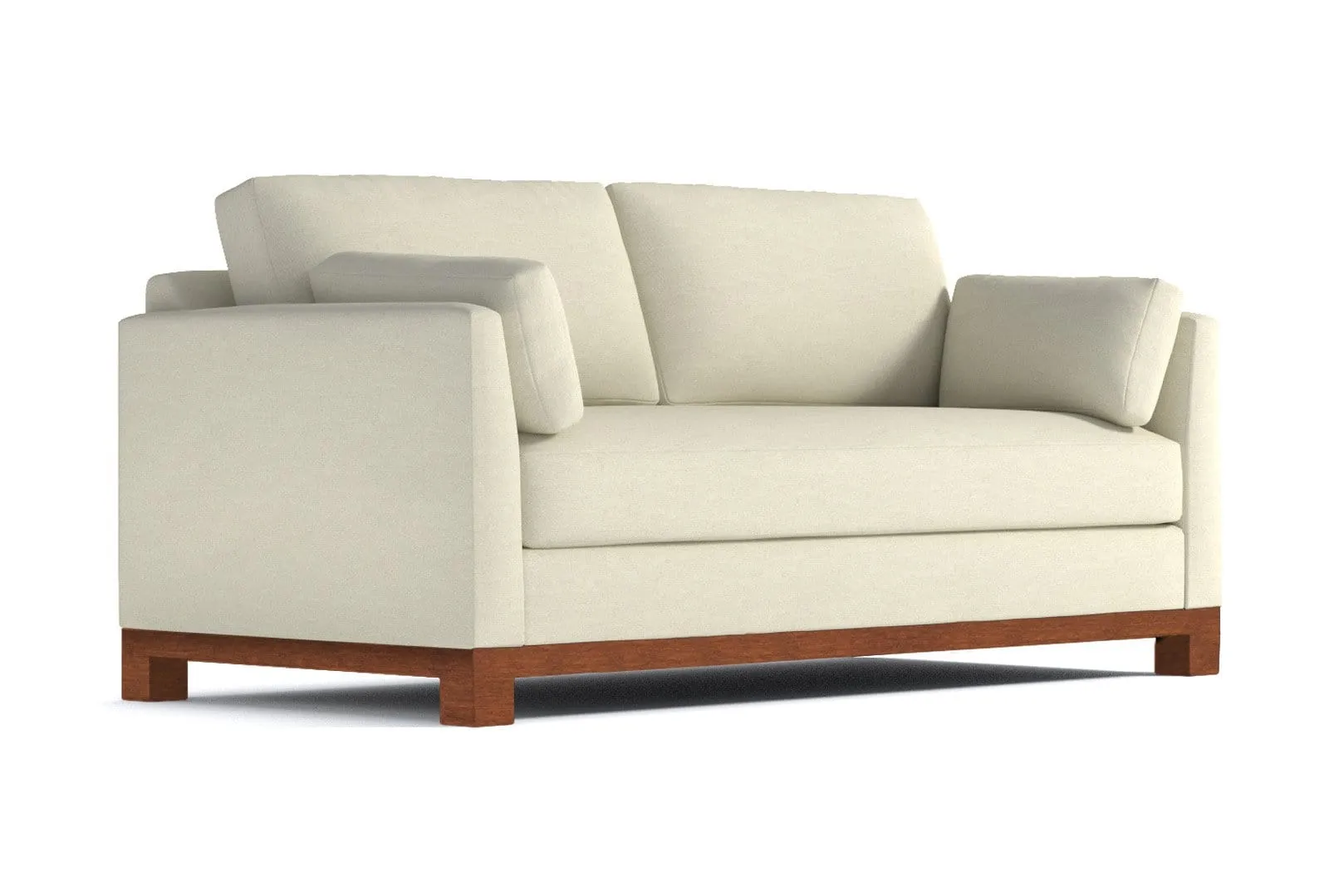 Avalon Queen Size Sleeper Sofa Bed :: Leg Finish: Pecan / Sleeper Option: Memory Foam Mattress