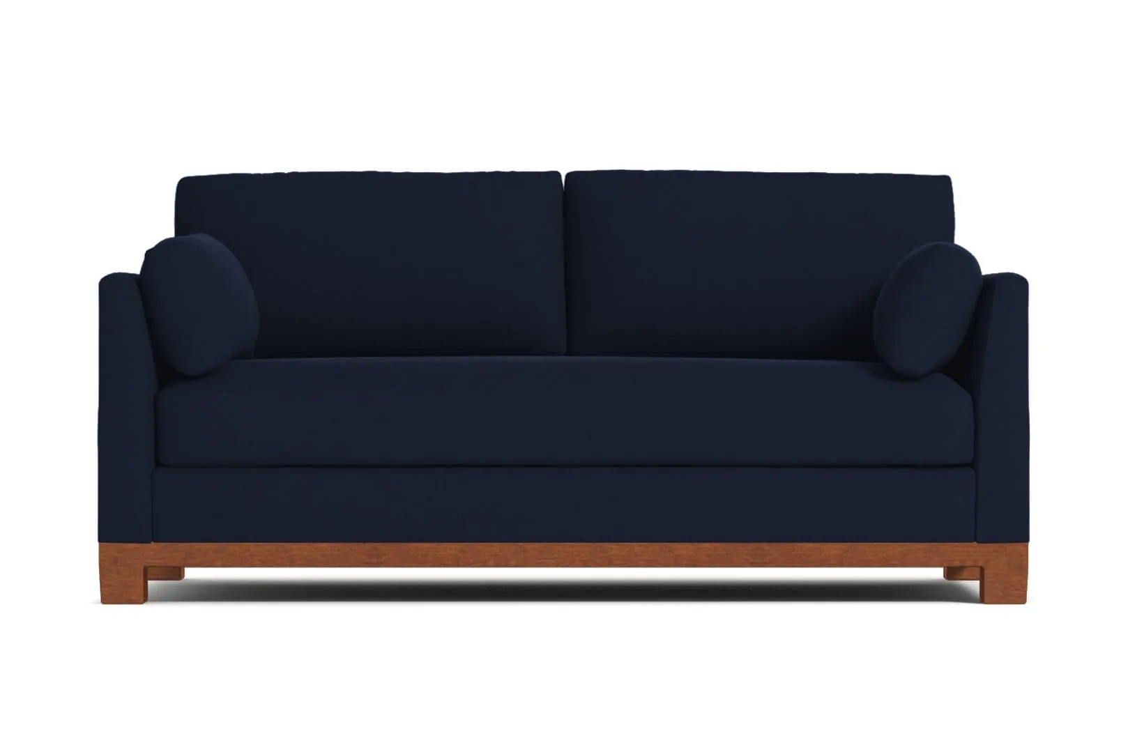 Avalon Queen Size Sleeper Sofa Bed :: Leg Finish: Pecan / Sleeper Option: Memory Foam Mattress