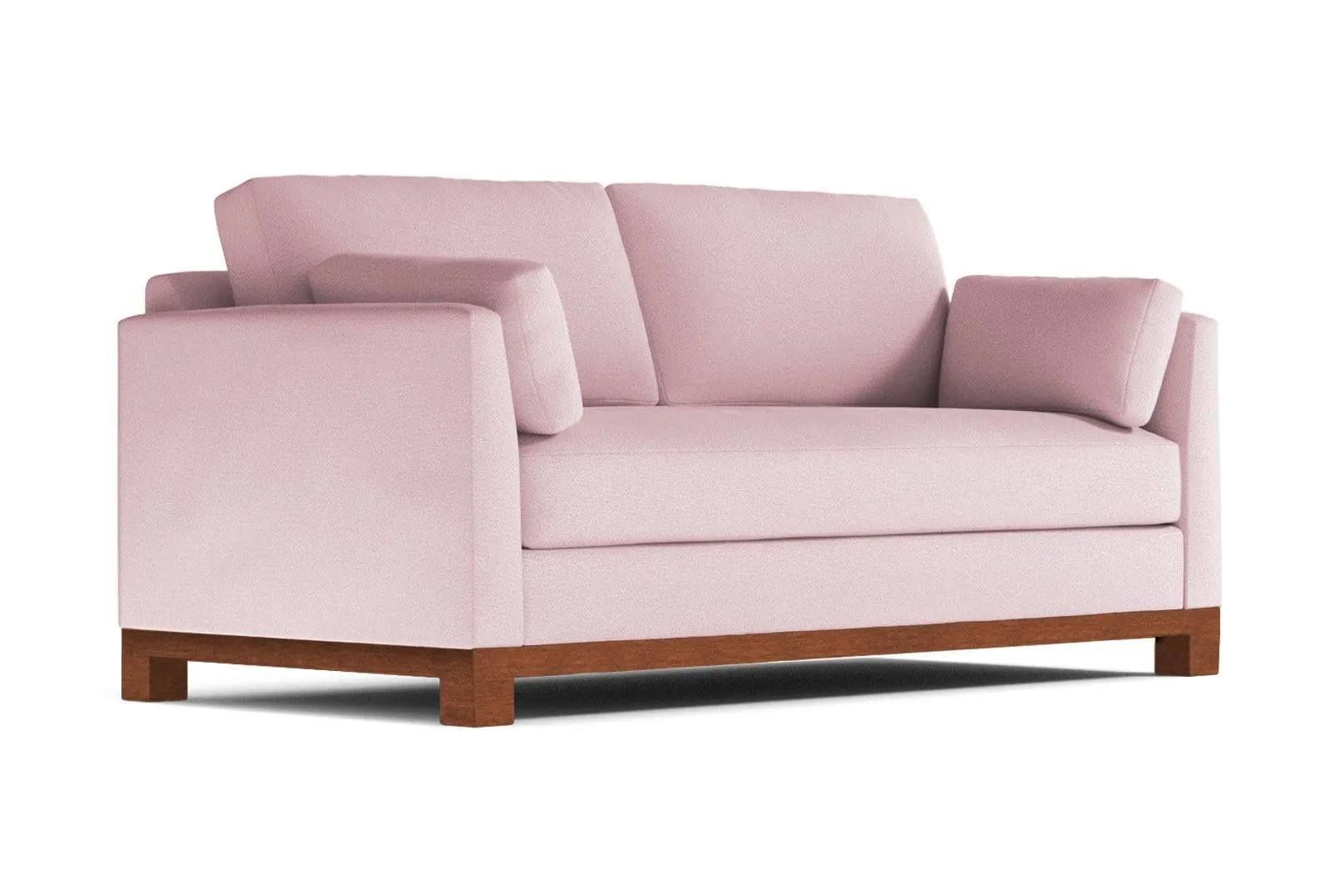 Avalon Queen Size Sleeper Sofa Bed :: Leg Finish: Pecan / Sleeper Option: Memory Foam Mattress