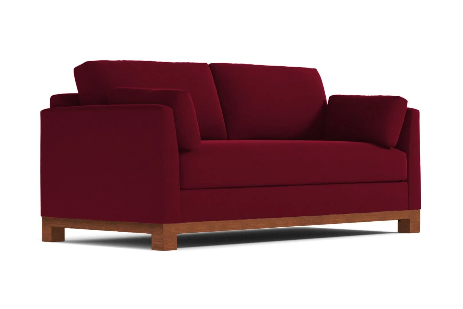 Avalon Queen Size Sleeper Sofa Bed :: Leg Finish: Pecan / Sleeper Option: Memory Foam Mattress