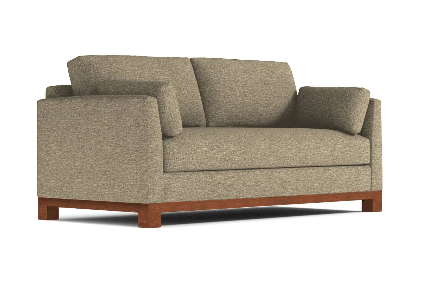 Avalon Queen Size Sleeper Sofa Bed :: Leg Finish: Pecan / Sleeper Option: Memory Foam Mattress