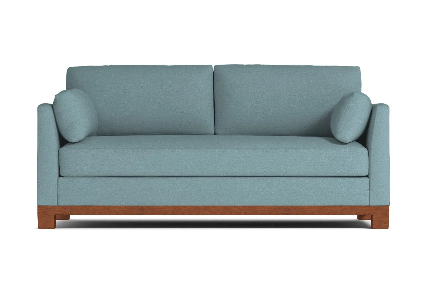 Avalon Queen Size Sleeper Sofa Bed :: Leg Finish: Pecan / Sleeper Option: Memory Foam Mattress