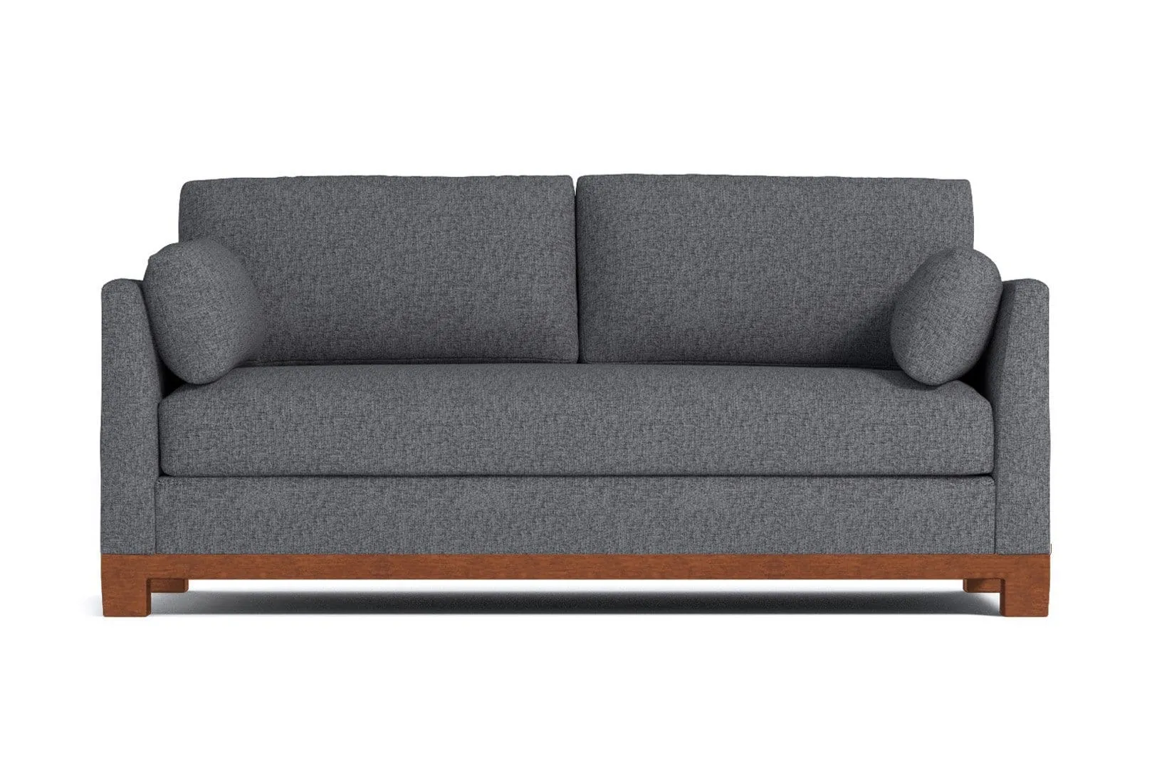 Avalon Queen Size Sleeper Sofa Bed :: Leg Finish: Pecan / Sleeper Option: Memory Foam Mattress