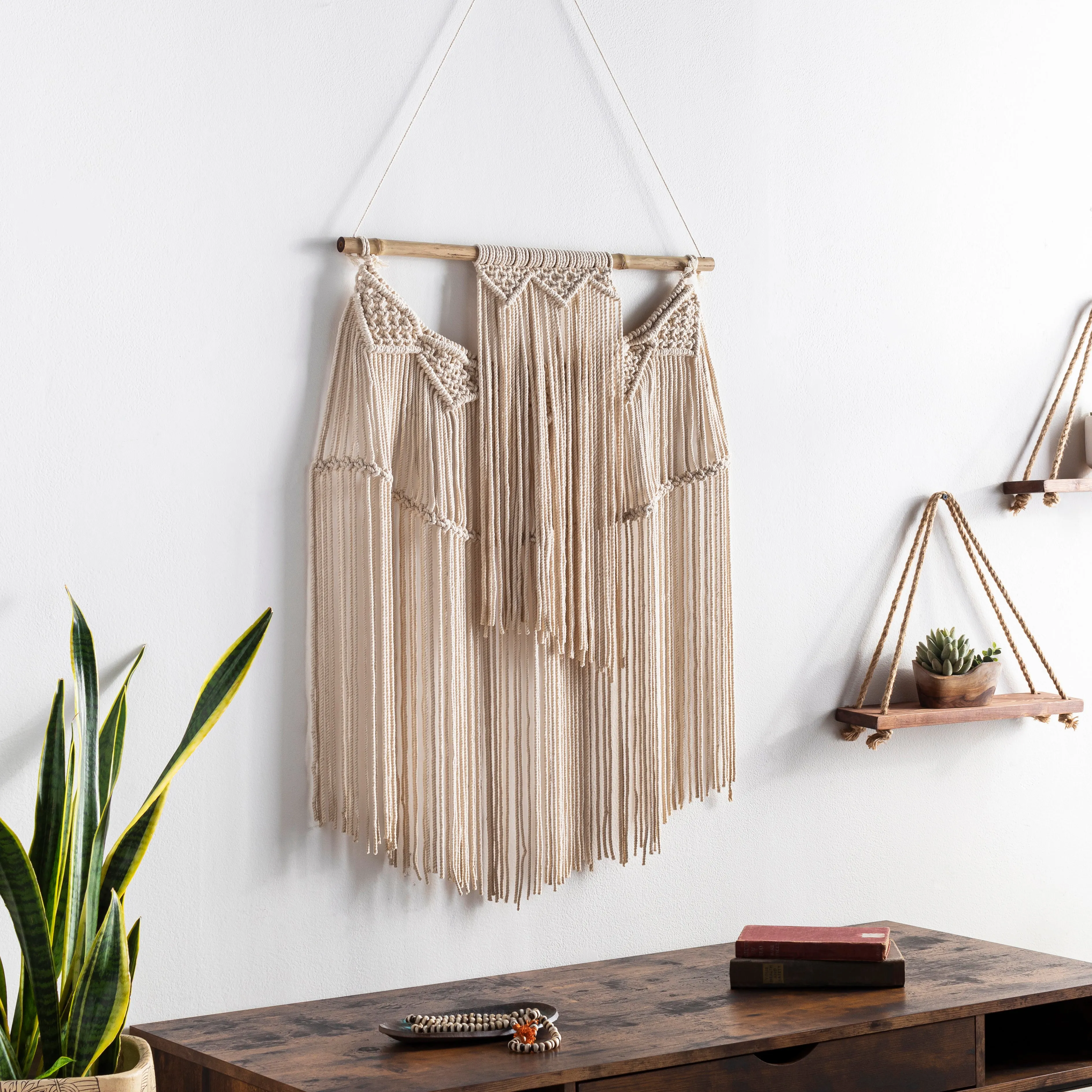 Azra Macrame Wall Hanging in Beige