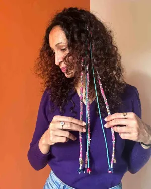 Beaded Looms Single Clip ins - Turquoise | Nish Hair X Nirjari