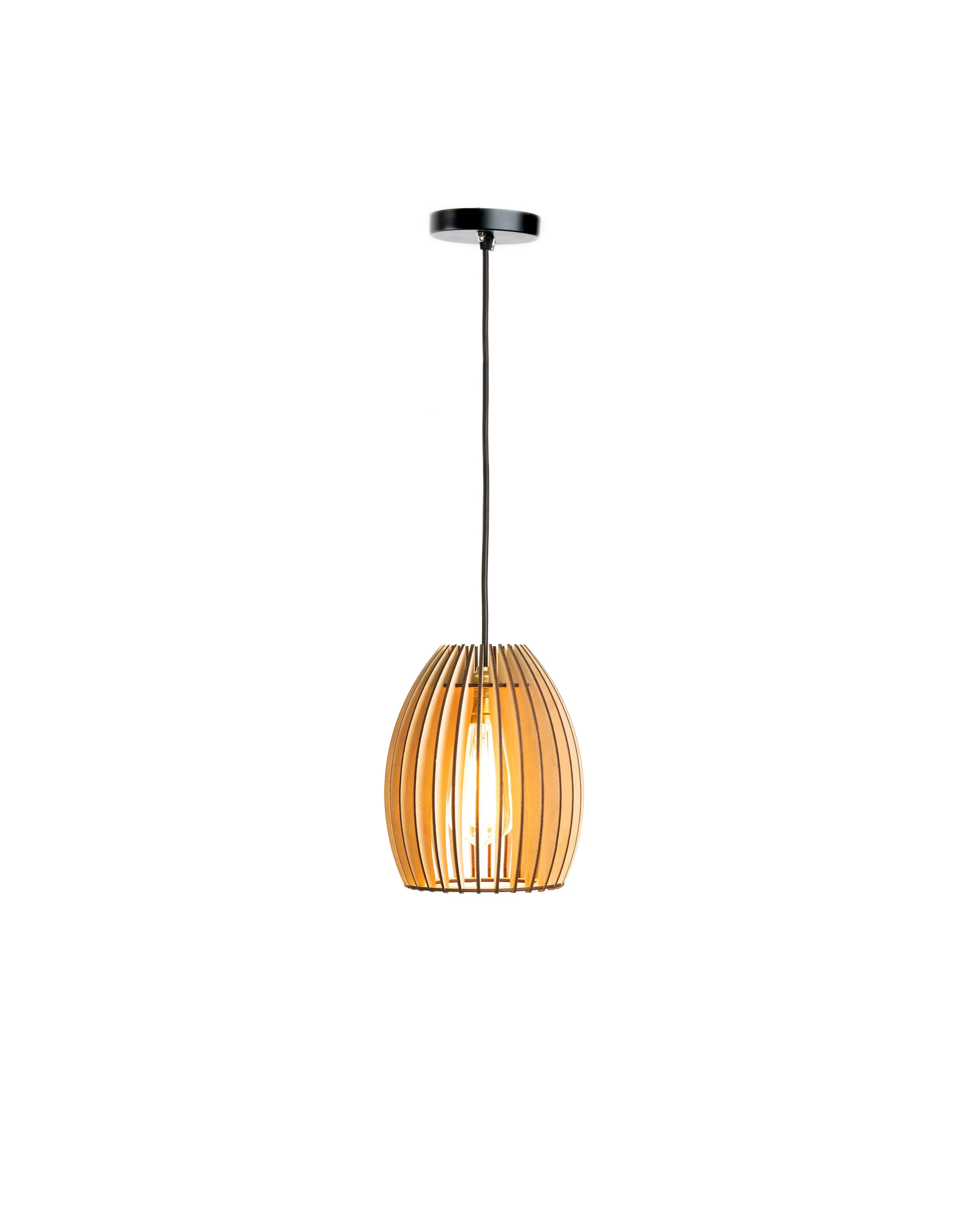 Becaa Poofy Birch Wood Ceiling Lamp