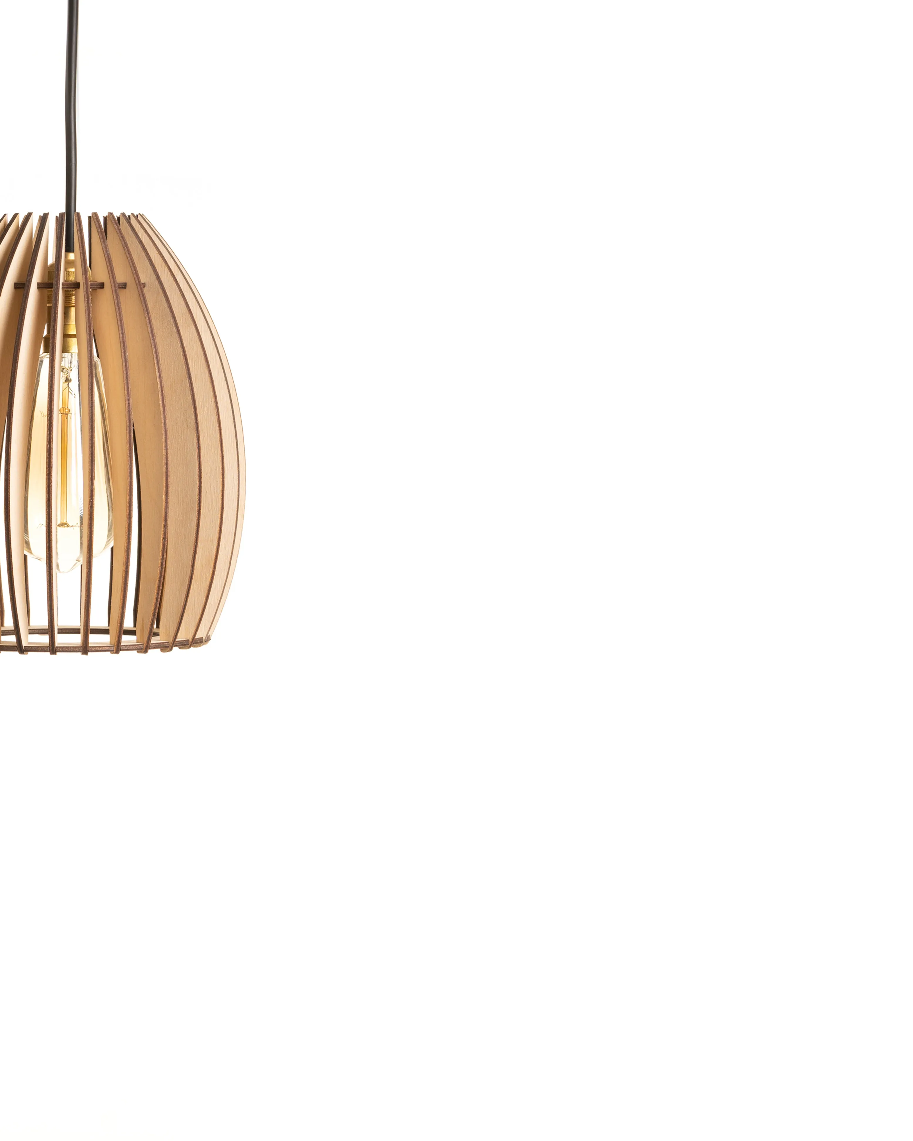 Becaa Poofy Birch Wood Ceiling Lamp