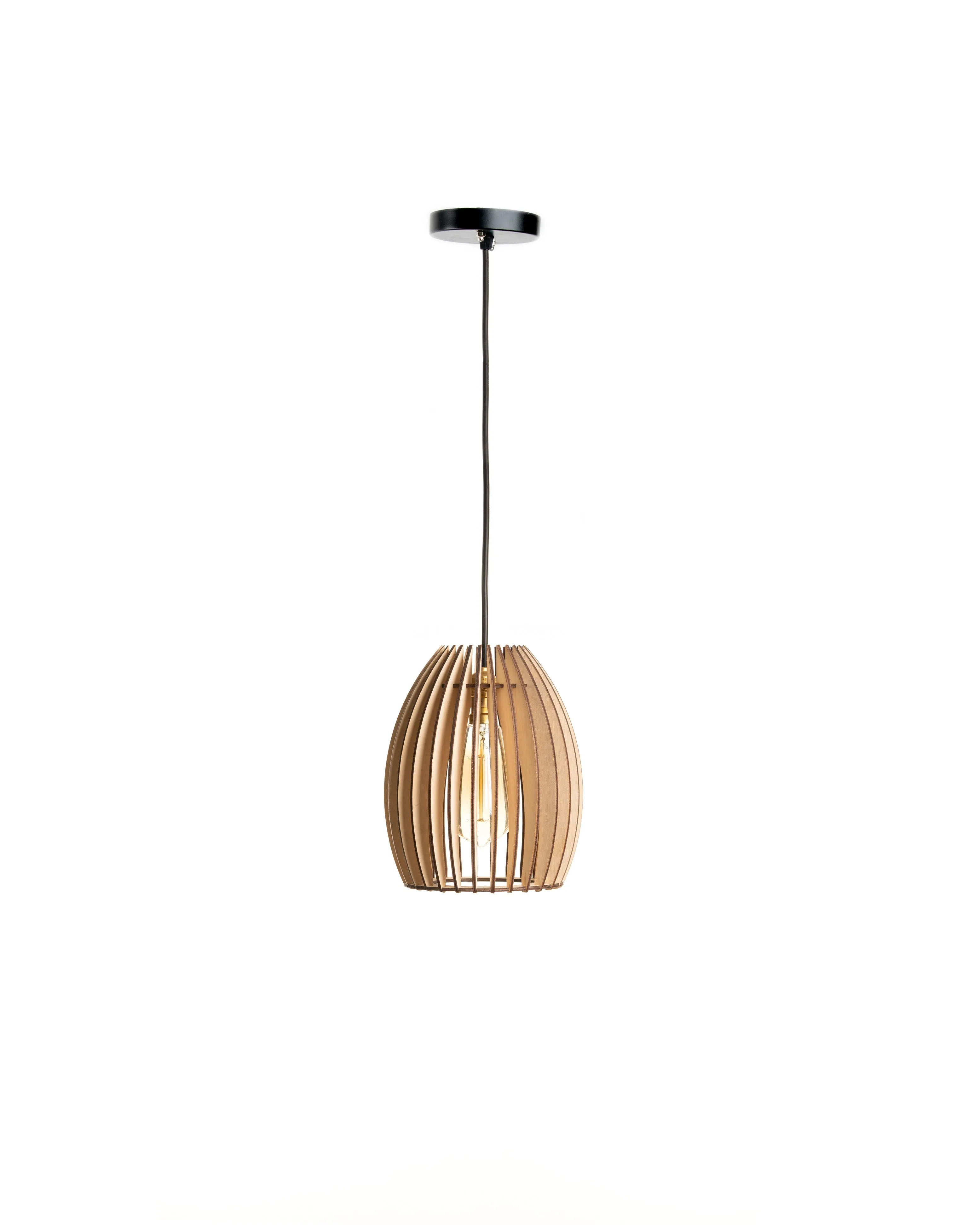 Becaa Poofy Birch Wood Ceiling Lamp