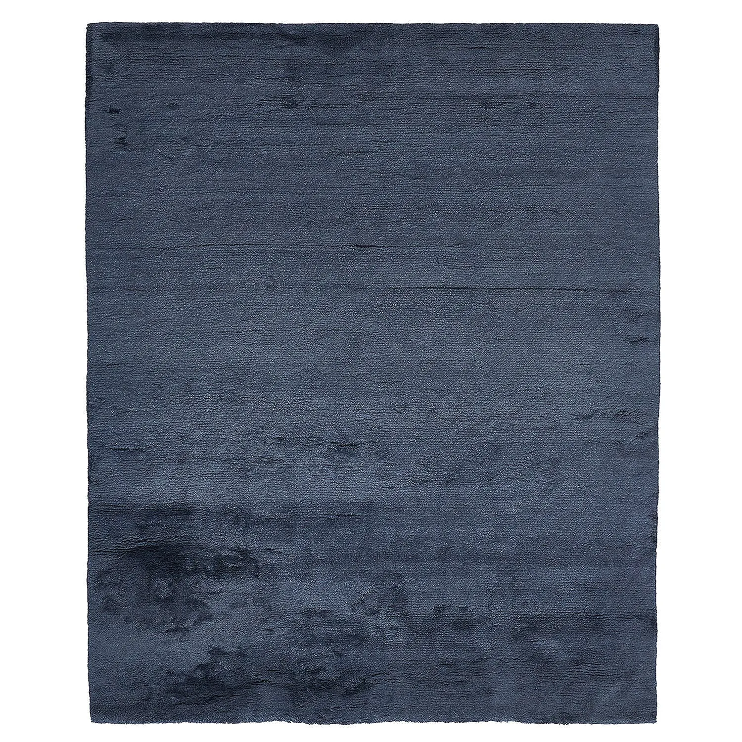 Blue Textured Cashmere and Wool Rug - 8'x 10'