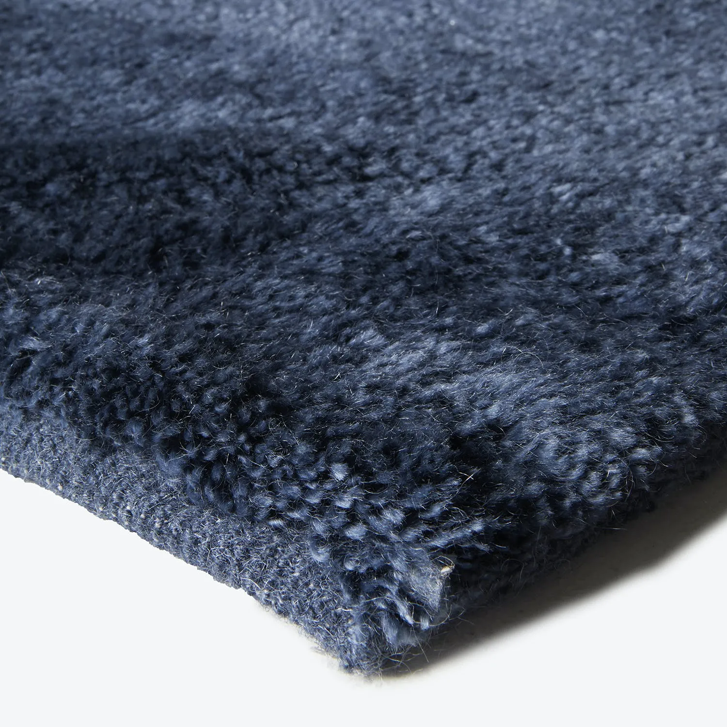 Blue Textured Cashmere and Wool Rug - 8'x 10'