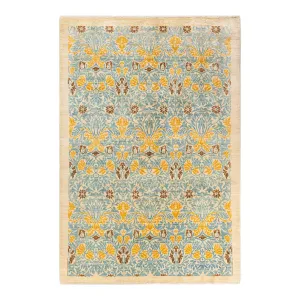 Blue Transitional Wool Rug - 6'1" x 8'10"