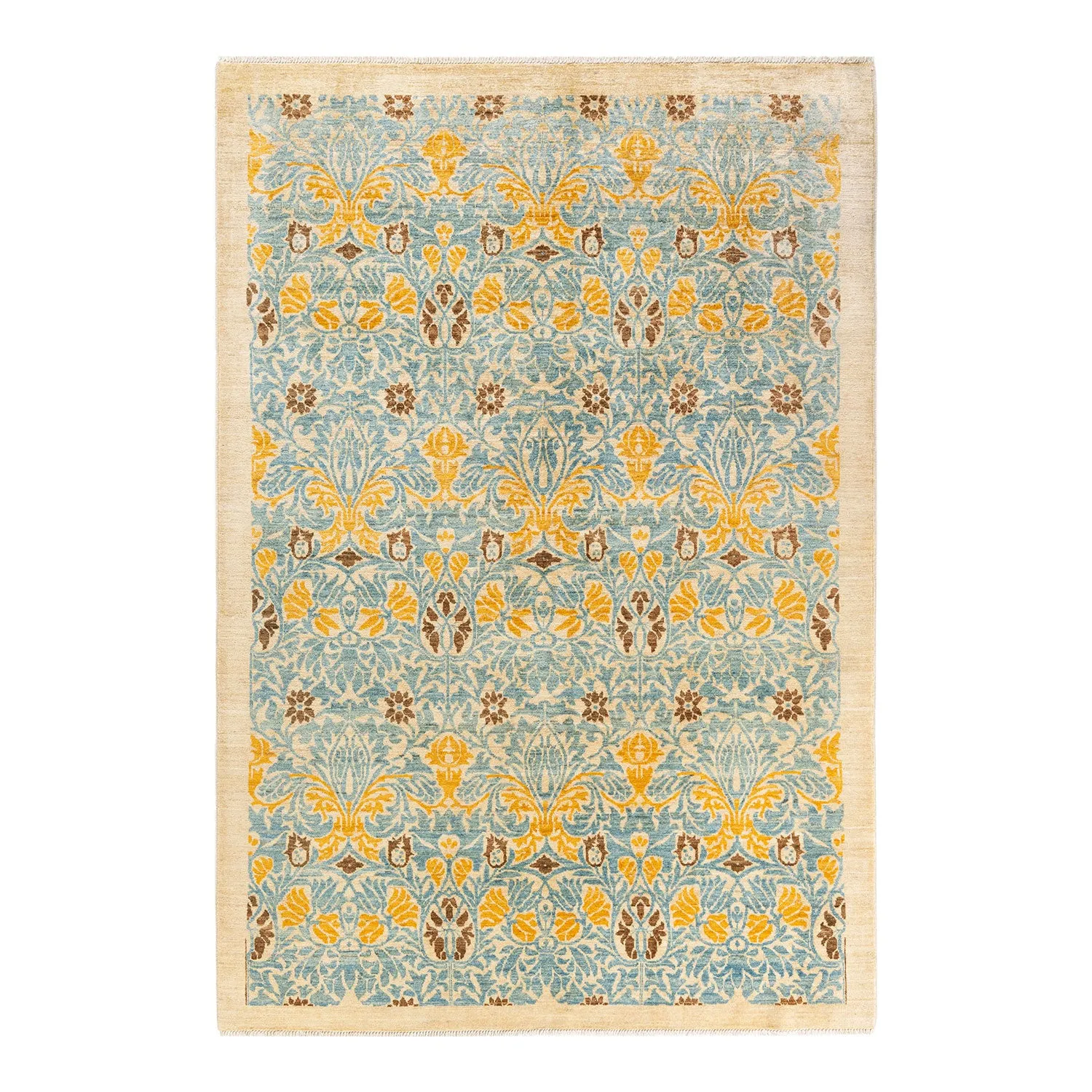 Blue Transitional Wool Rug - 6'1" x 8'10"