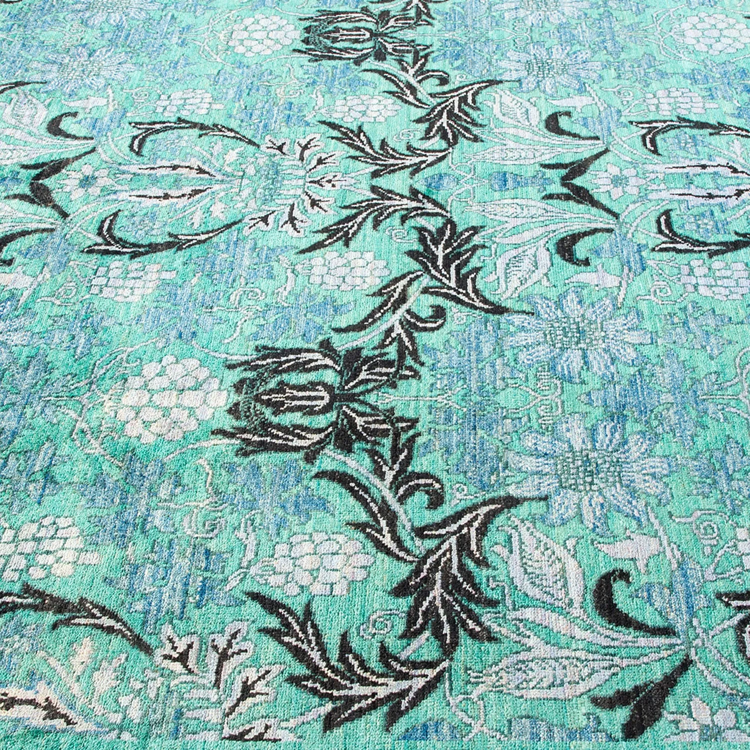 Blue Transitional Wool Rug - 6'2" x 11'8"