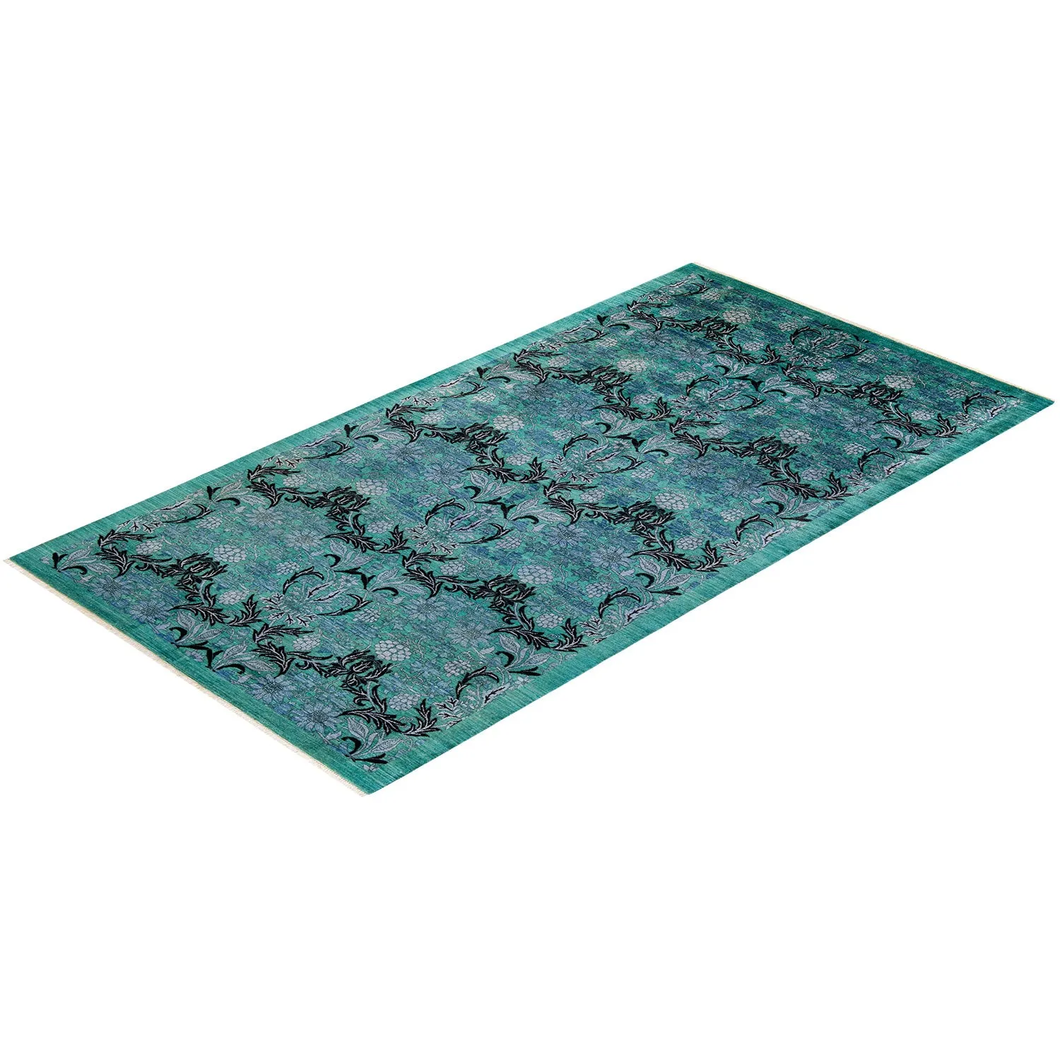 Blue Transitional Wool Rug - 6'2" x 11'8"