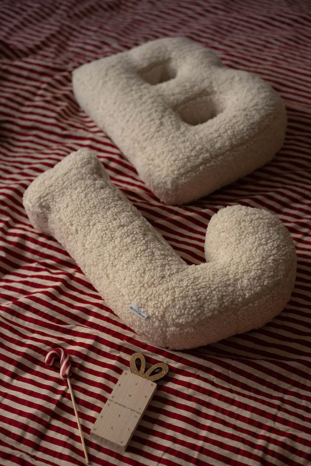 Boucle Letter Cushion C | Teddy Letter Cushion