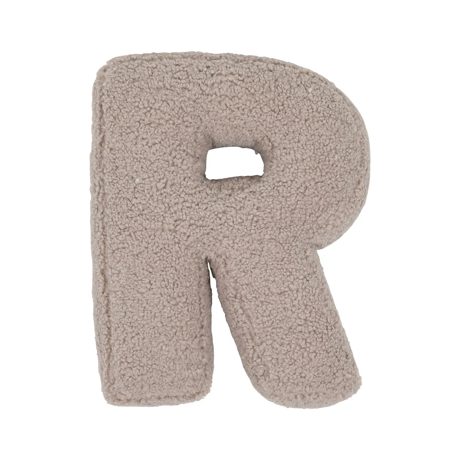 Boucle Letter Cushion R Mocha | Teddy Letter Cushion Mocha