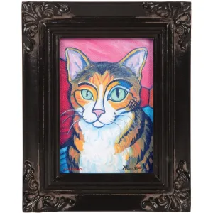 Brown Tabby Pawcasso - 3.5" x 5" Framed Canvas