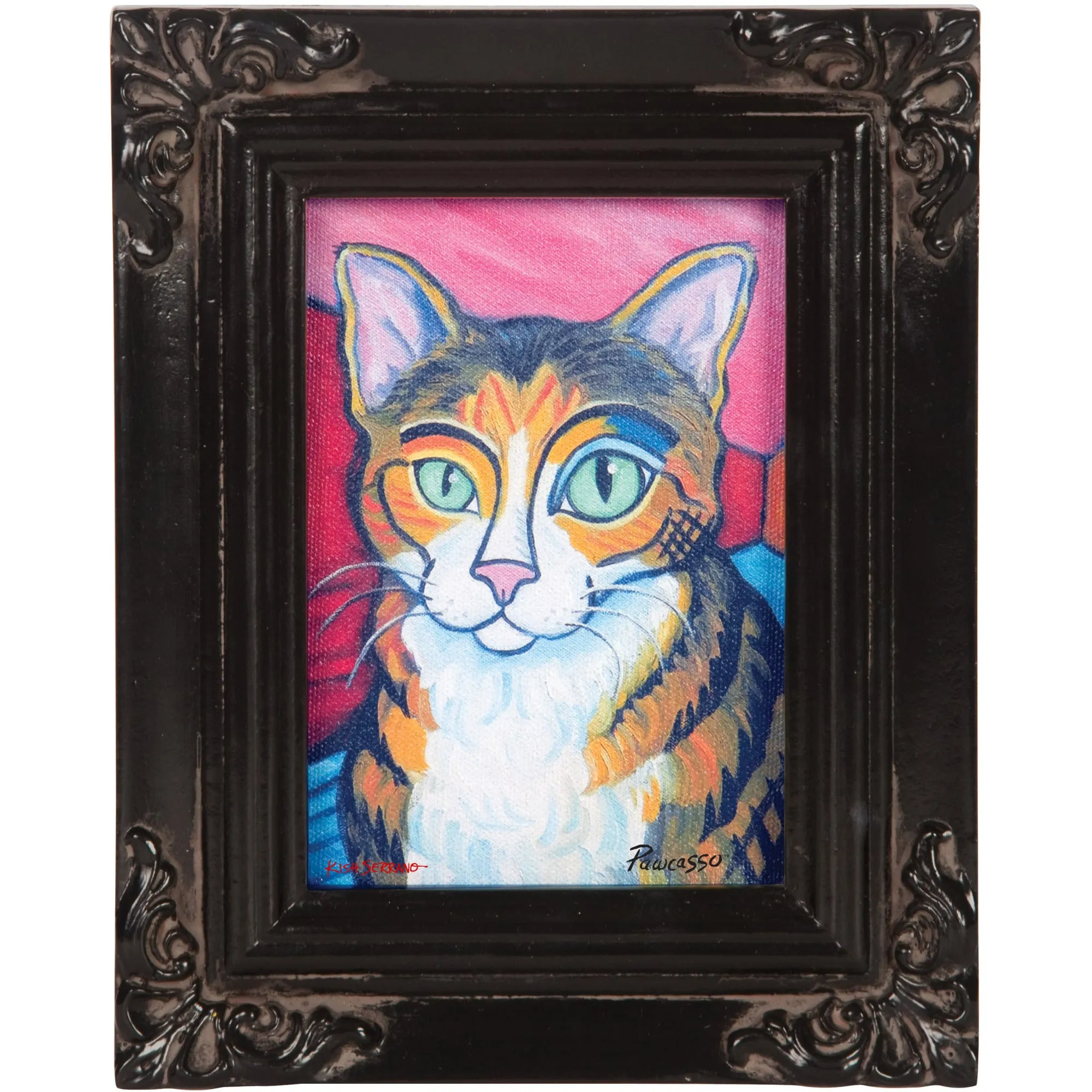 Brown Tabby Pawcasso - 3.5" x 5" Framed Canvas