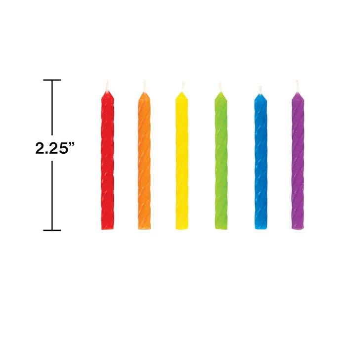 Bulk Pack of 120 Spiral Rainbow Candles