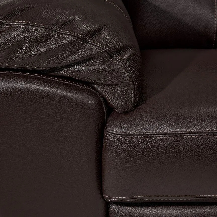 Burk Leather Sofa and Chair Set- Chocolate