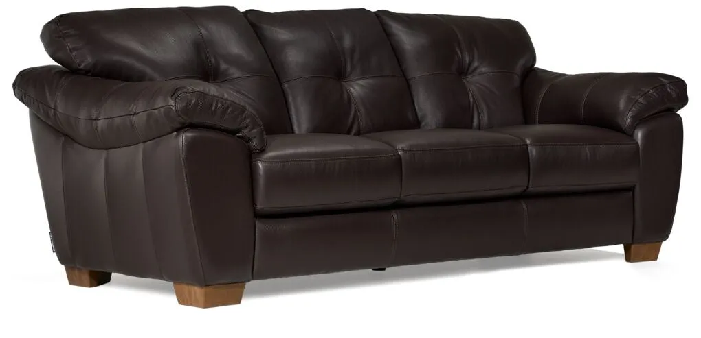 Burk Leather Sofa and Chair Set- Chocolate