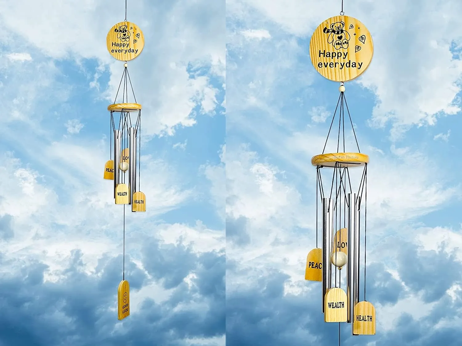 Buyab Factory® Wood Wind Chimes for Vastu Home Decor – Positive Sound for Mind Refreshment, Good Luck Charm, Handcrafted for Elegant Style