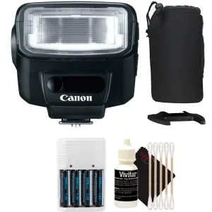 Canon 270EX II Speedlite Flash for Canon SLR Cameras   4AA Battery Charger & Cleaning Kit