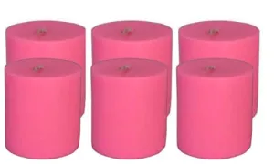 CD Crafts Pillar Candles Set of 6 | Dripless | Smokeless | Odourless | Pillar Candles for Home Decor (Rose, 2 by 3 inches)