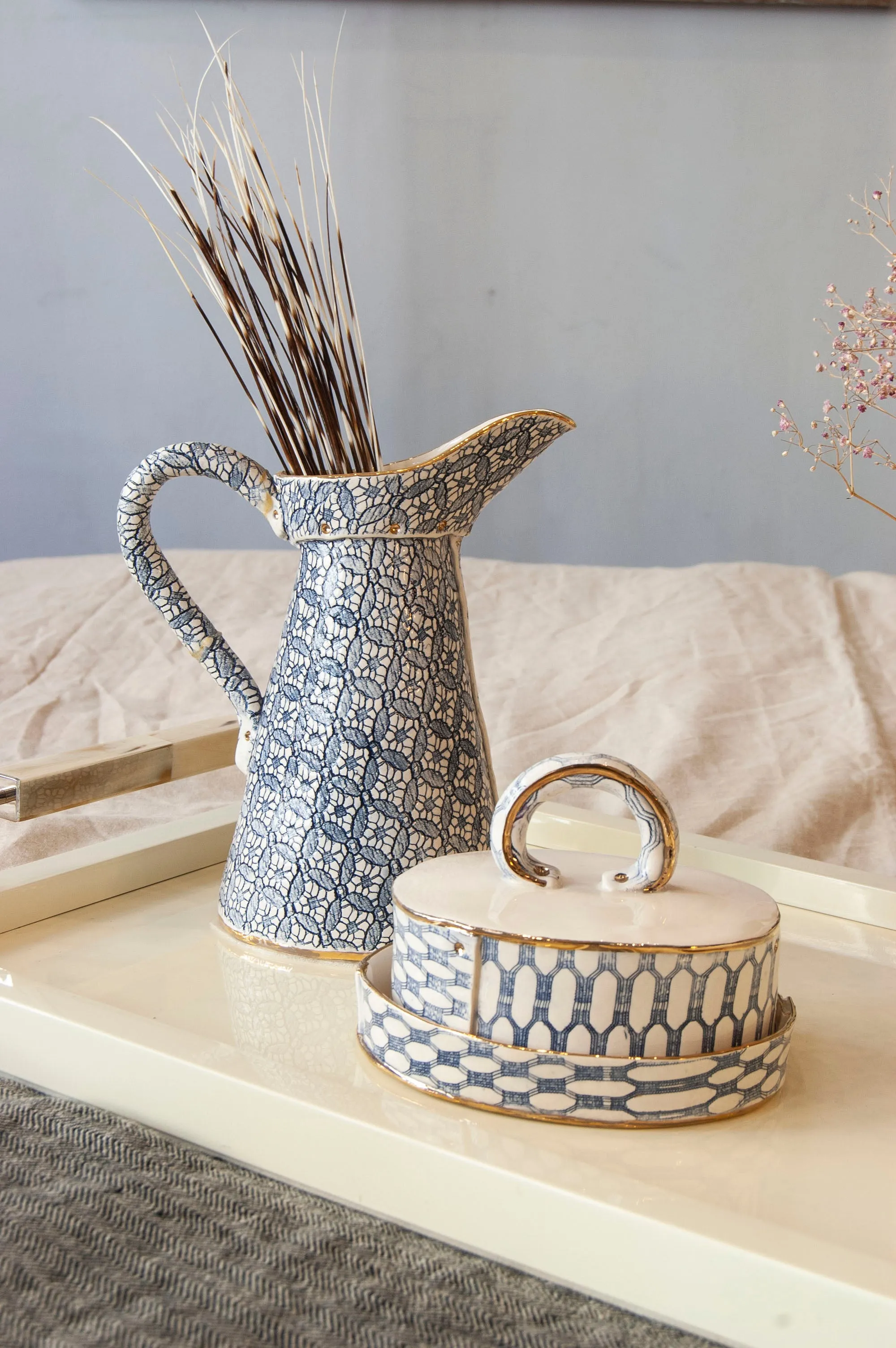 Ceramic Butter and Sugar Dishes