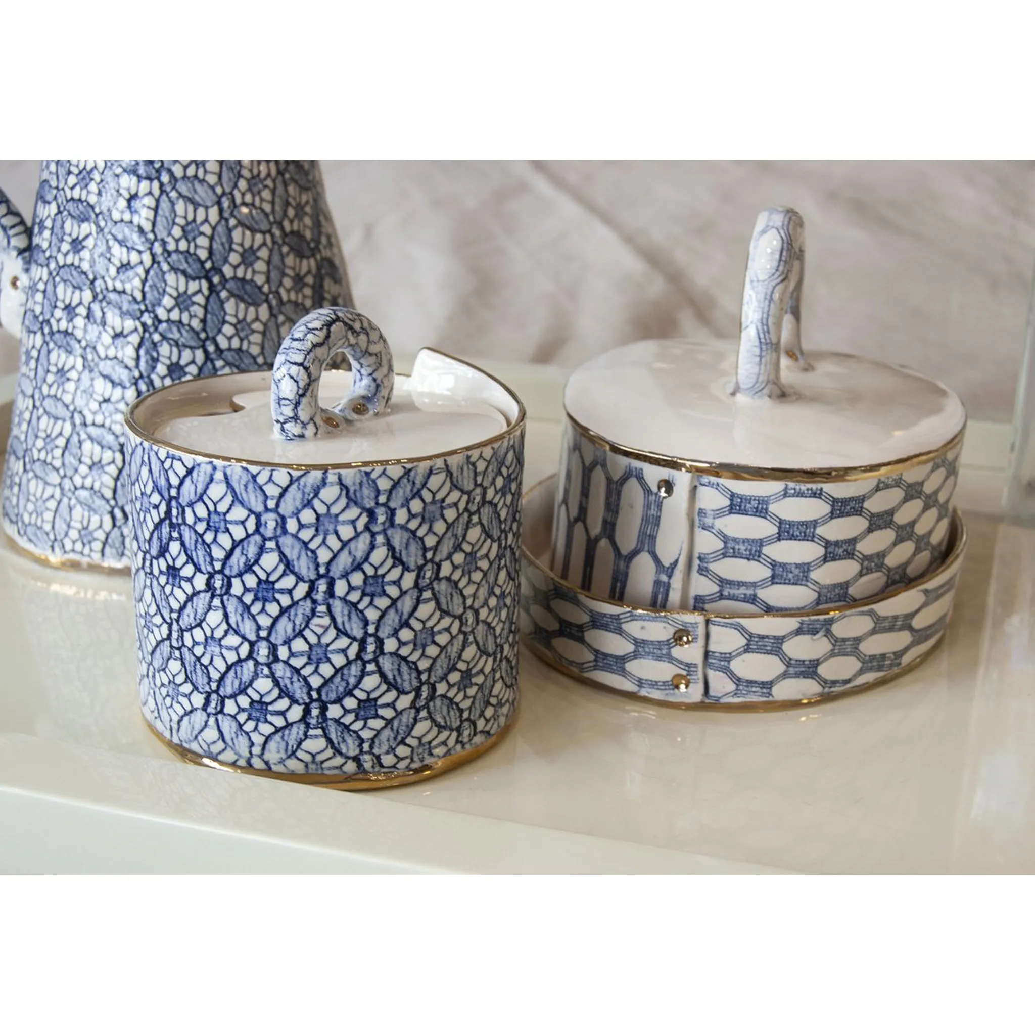 Ceramic Butter and Sugar Dishes