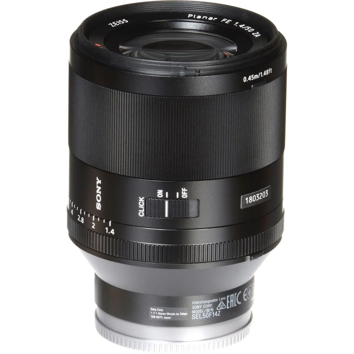 Certified Refurbished - Sony SEL50F14Z Wide F1.4 50mm prime ZEISS E-Mount Camera Lens